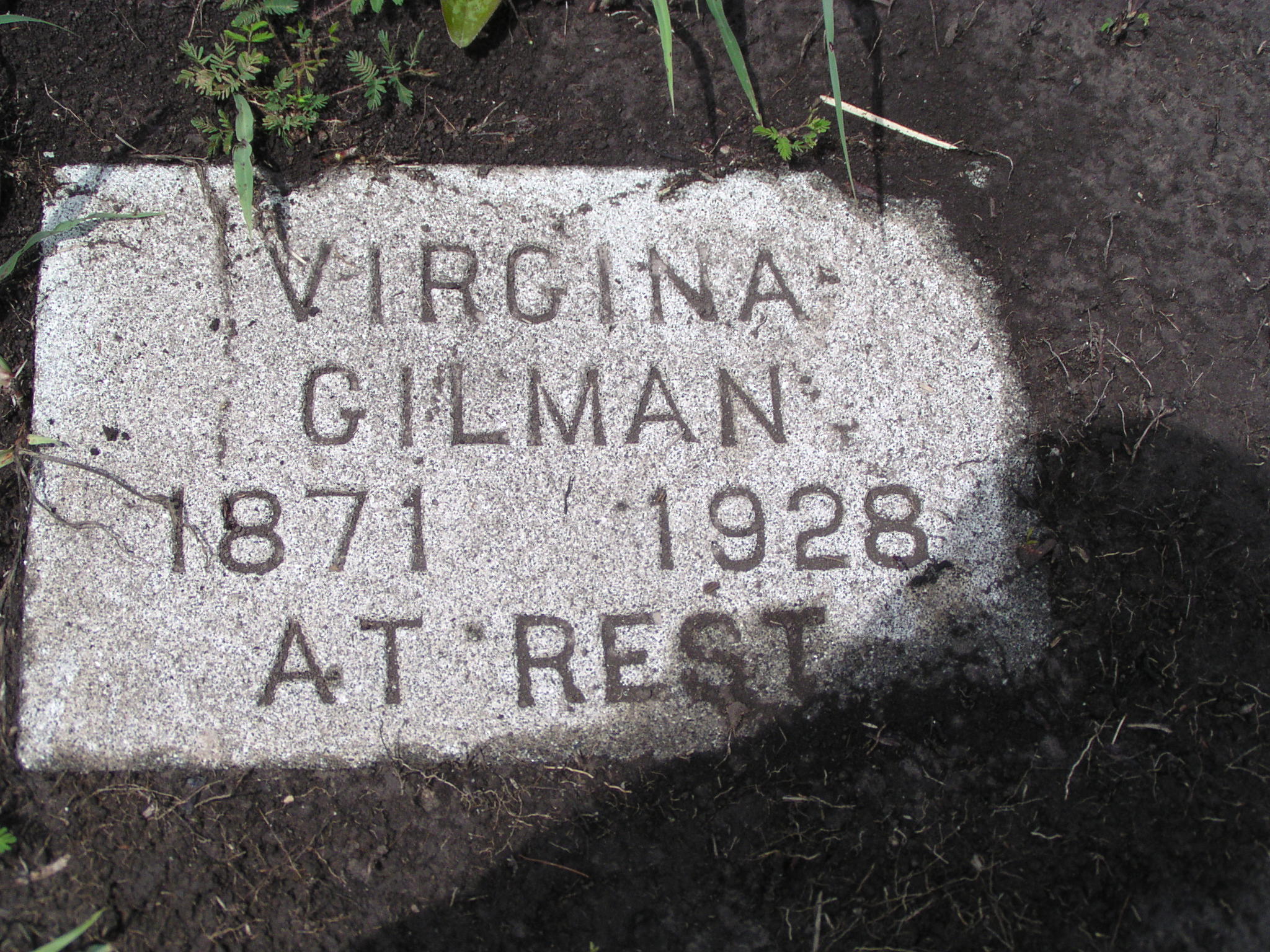 Virginia Gilman at Arcola Mills cemetery.